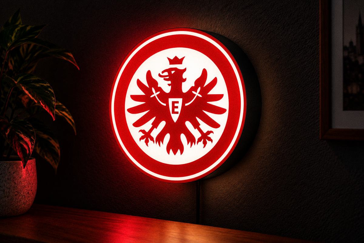 Eintracht Frankfurt illuminated eagle football crest wall lightbox