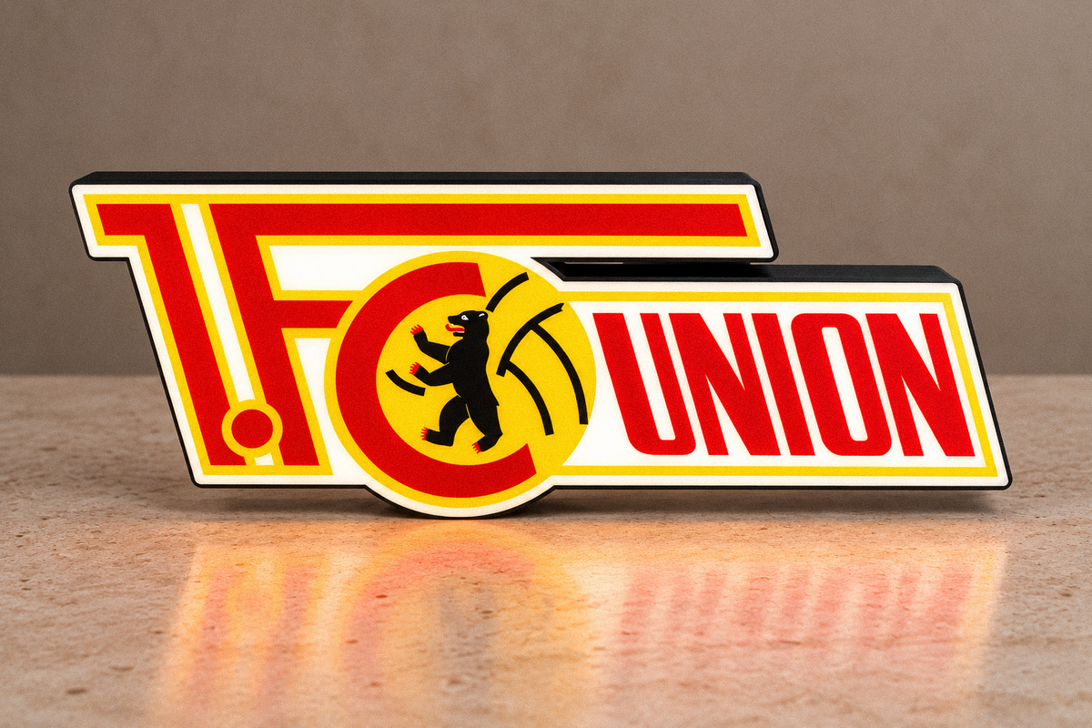 Front view of Union Berlin horizontal LED football wall sign