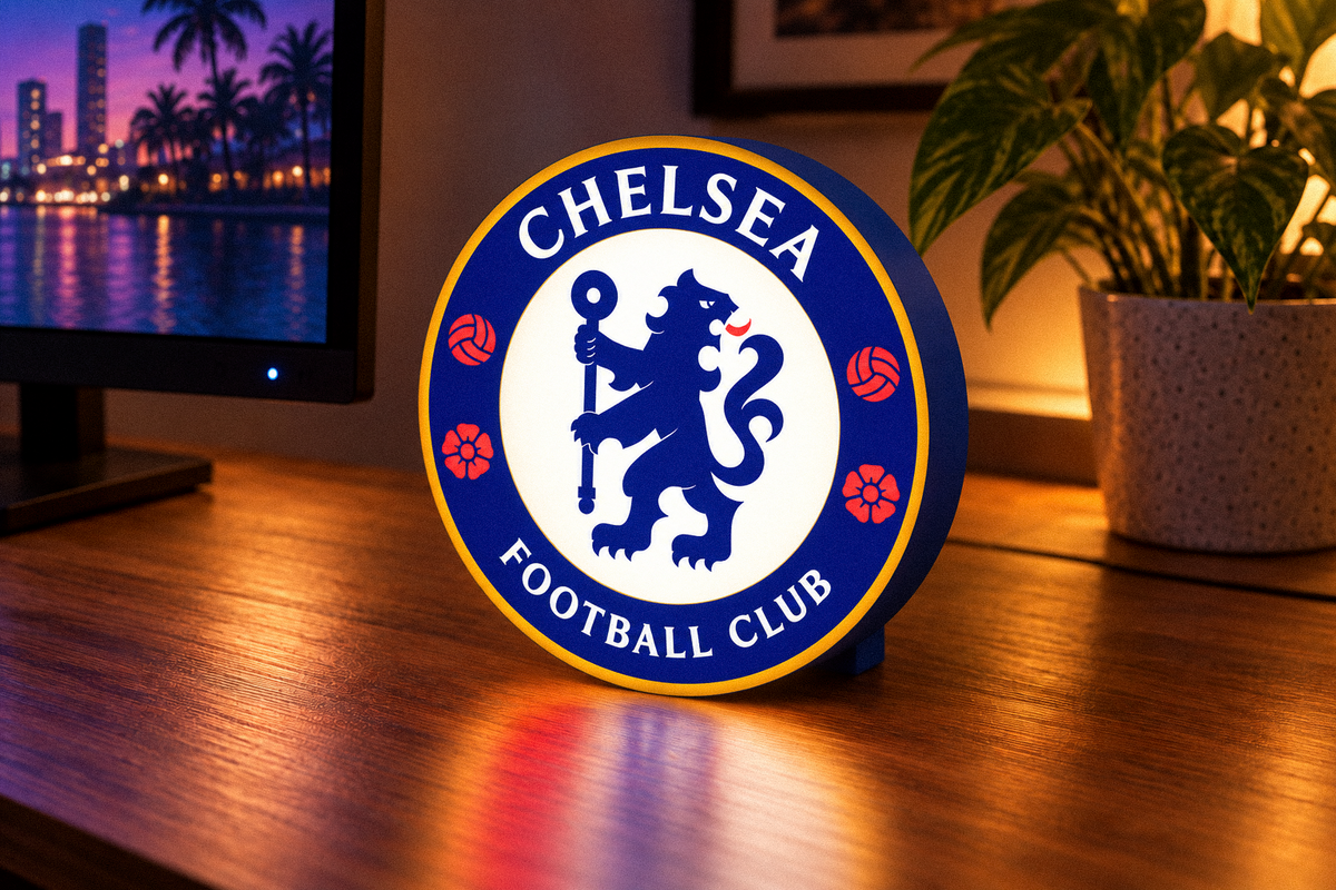 Chelsea LED lightbox on gaming desk