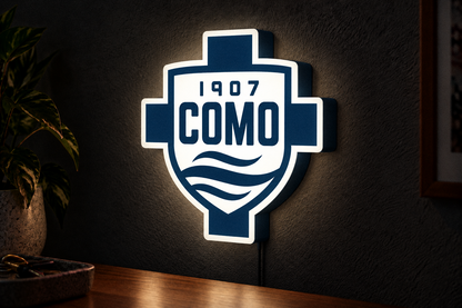 Como 1907 illuminated football lightbox wall decor