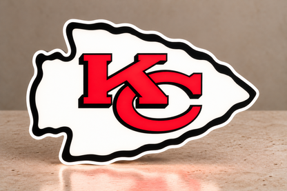 Kansas City Chiefs illuminated arrowhead KC LED lightbox front product photo