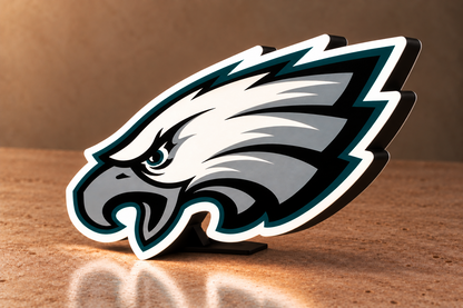 Philadelphia Eagles LED lightbox side view with support stand